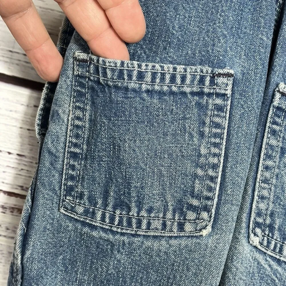 VTG 90’s OshKosh B'gosh Vestbak Blue Denim Cotton Bib Overalls Kids Unisex 3T